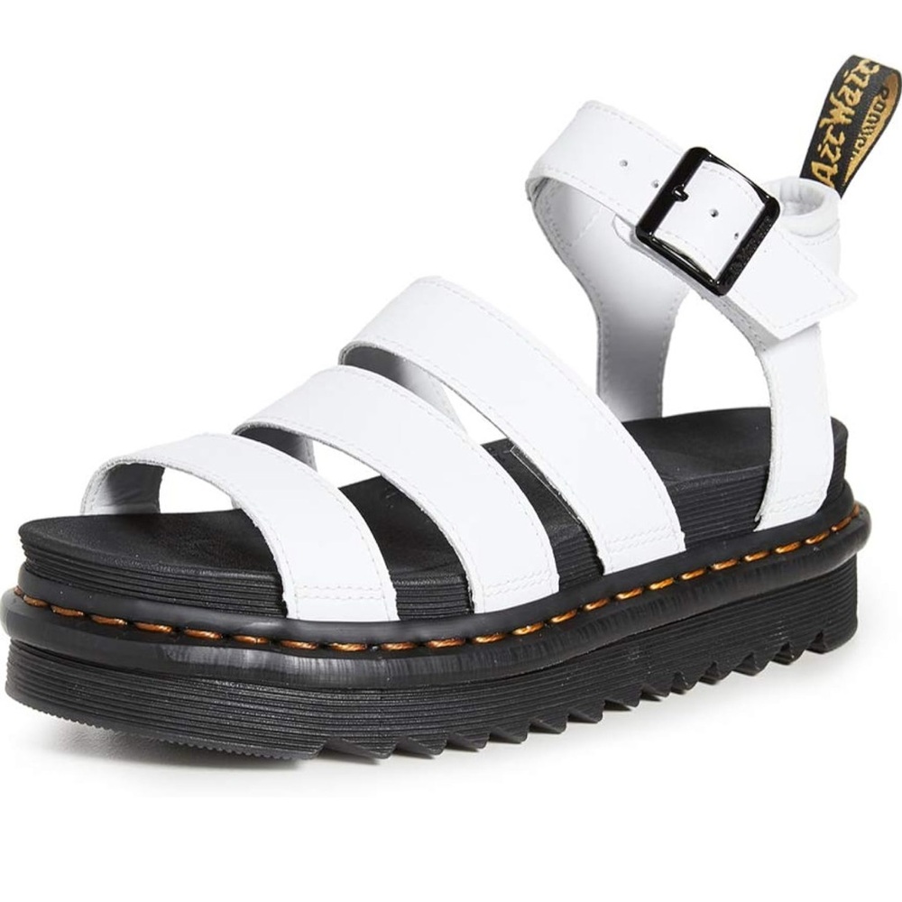 Dr. Martens White and Black Platform Sandals